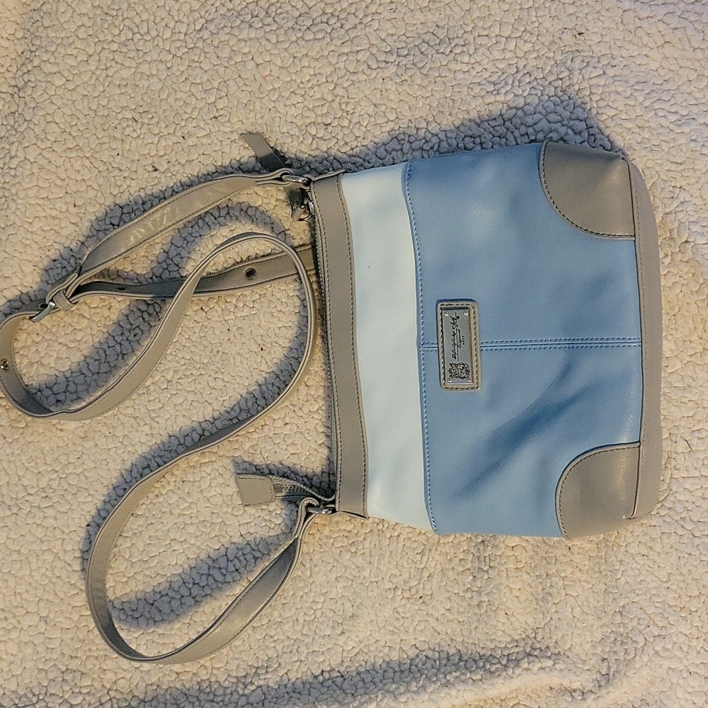 Sharif Blue and Gray Handbag
